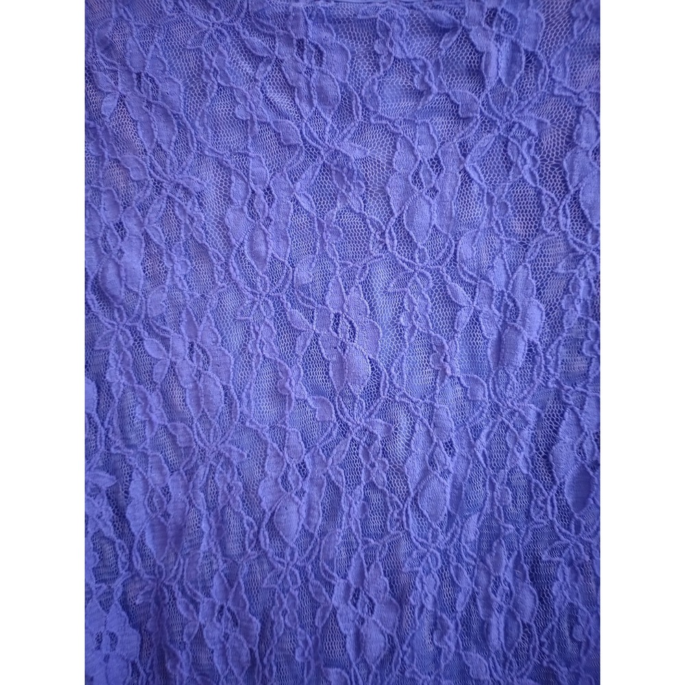 Chico's Blouse Lace Overlay Back Buttons Feminine Romantic Purple‎ Size 3 (XL) - Picture 3 of 6